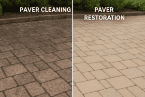 Paver Cleaning vs. Paver Restoration