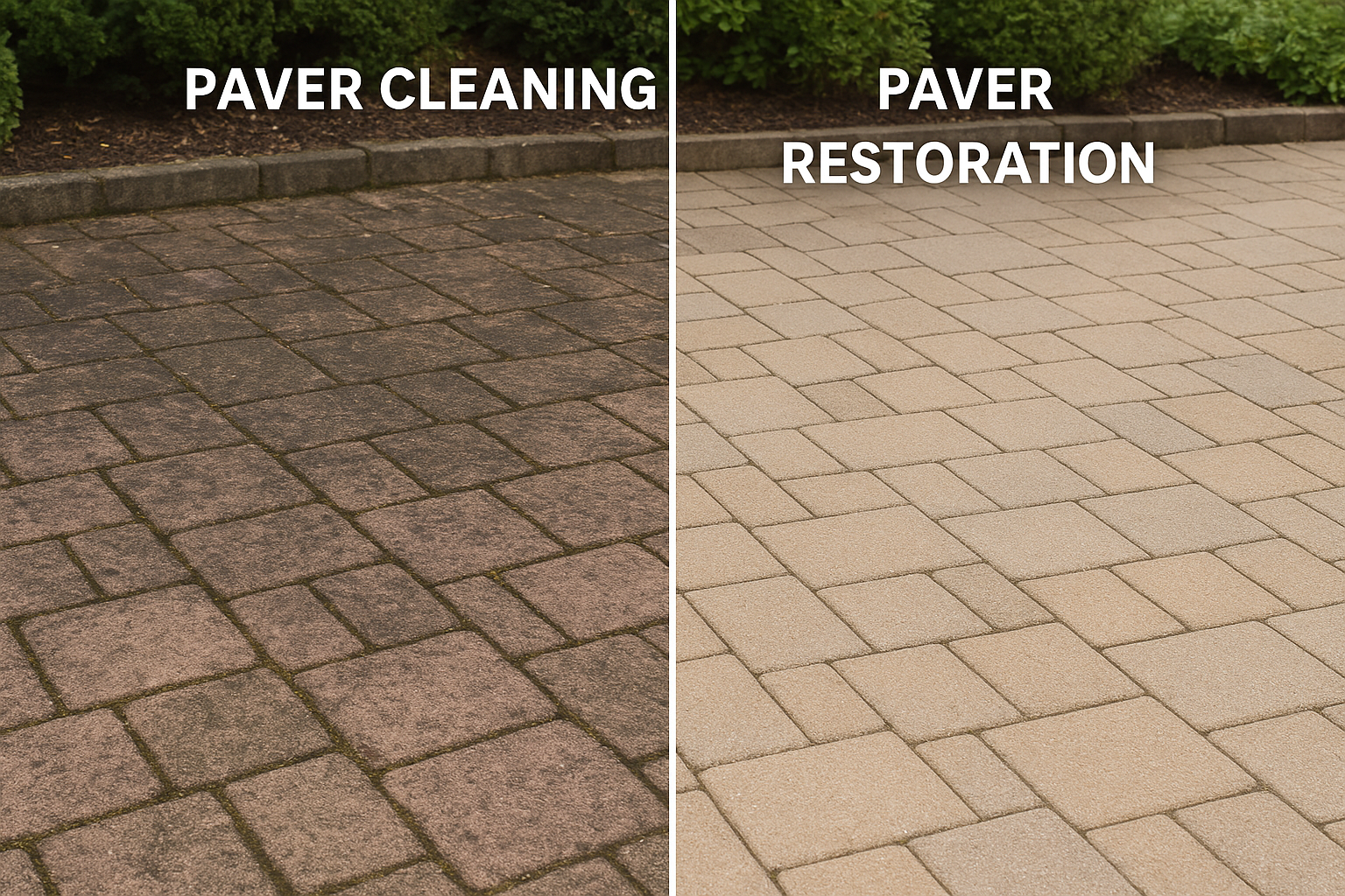 Paver Cleaning vs. Paver Restoration